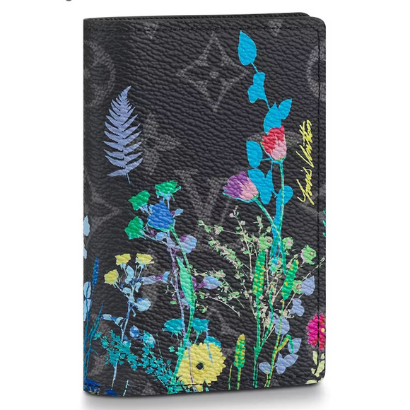 Louis Vuitton Monogram Eclipse Foliage Floral Multicolor Pocket Organizer Wallet - Picture 1 of 9